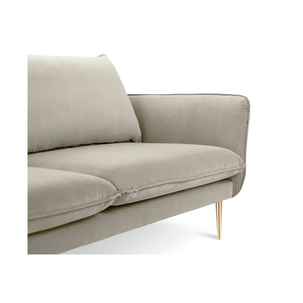 Béžová sametová pohovka Cosmopolitan Design Florence,160 cm-image-3