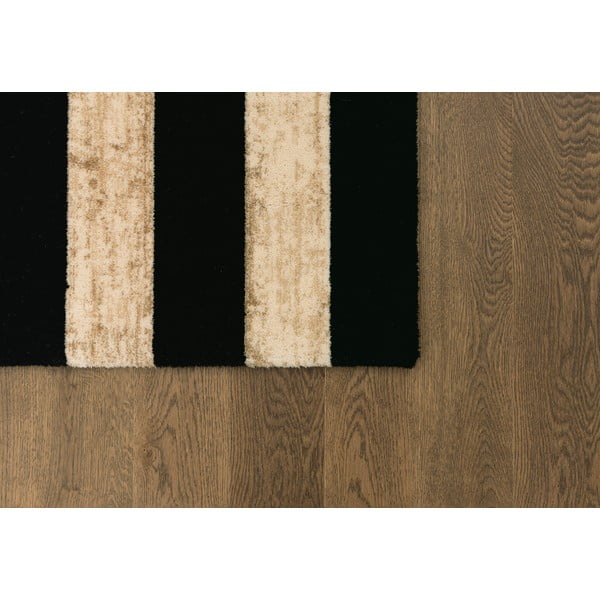 Černo-béžový vlněný koberec 170x240 cm Agnus Art Deco II – Agnella-image-3