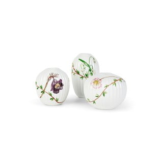 Sada 3 miniaturních porcelánových váz Kähler Design Hammershøi Spring
