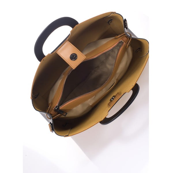 Koňakově hnědá kožená kabelka Markese Cremio-image-3