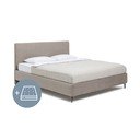 Čalouněná dvoulůžková postel taupe s matrací/s roštem 160x200 cm Noira Slim – Bonami Selection