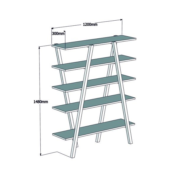 Koňakově hnědá knihovna z borovicového dřeva 120x148 cm Perla – Kalune Design-image-2