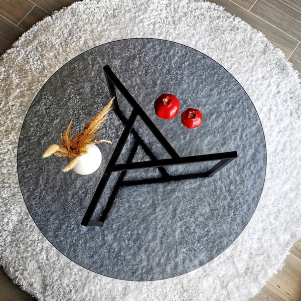 Černý kulatý konferenční stolek ø 75 cm Trio – Neostill-image-4