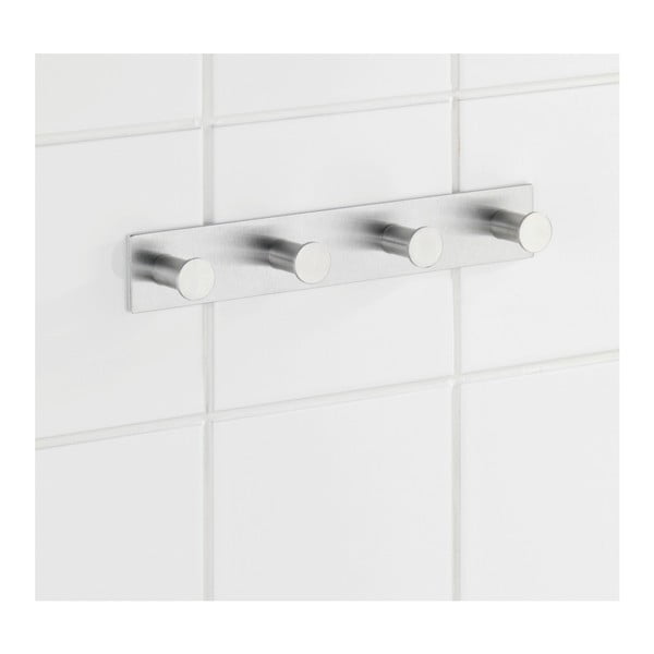 Samodržící nástěnný věšák se 4 háčky ve stříbrné barvě Wenko Celano-image-2