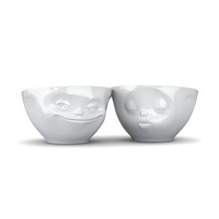 Sada 2 bílých zamilovaných misek z porcelánu 58products, objem 200 ml