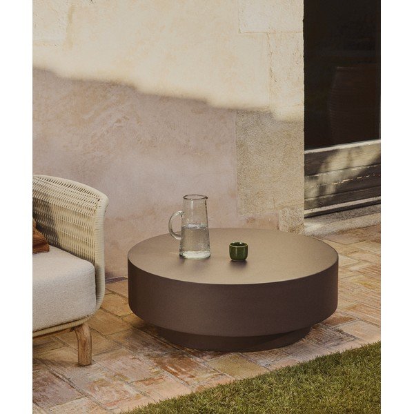 Betonový kulatý zahradní konferenční stolek ø 60 cm Garbet – Kave Home-image-1