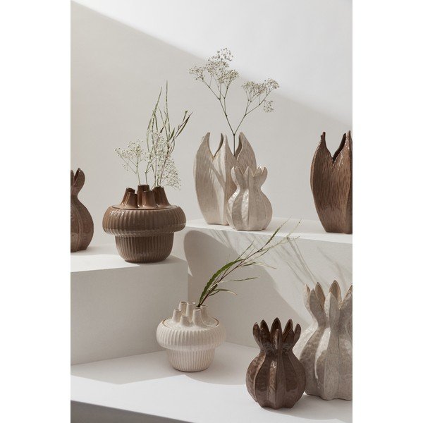 Taupe váza z kameniny (výška 25,5 cm) Olyssia – Bizzotto-image-1