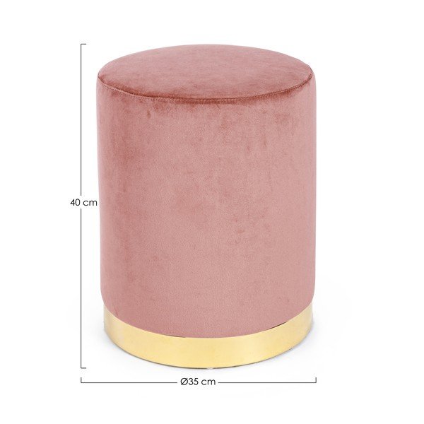 Tmavě růžový sametový taburet Lucilla – Yes Everyday-image-4