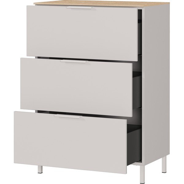 Krémová matná skříňka 68x98x40 cm Savoca – Germania-image-4