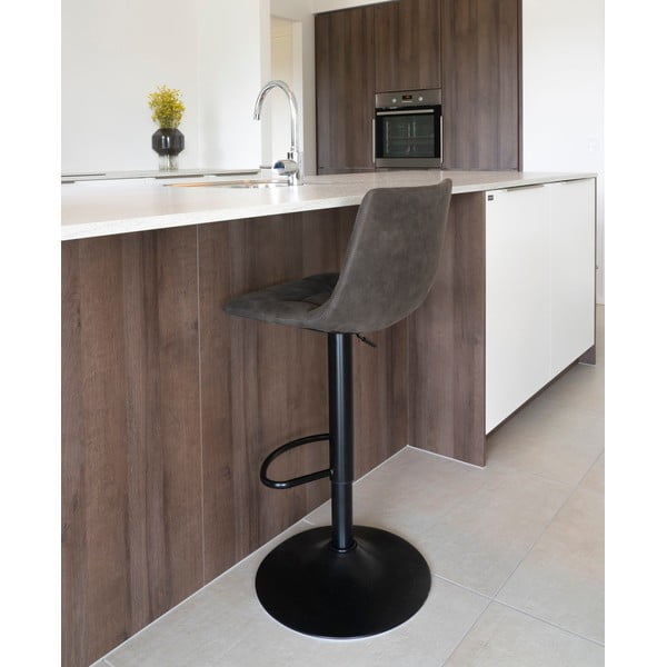 Tmavě šedé čalouněné barové židle v sadě 2 ks s nastavitelnou výškou (výška sedáku 63 cm) Middelfart – House Nordic-image-1