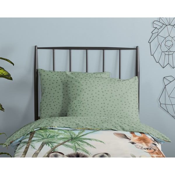 Zelené bavlněné dětské povlečení na jednolůžko 140x200 cm Thabo – Good Morning-image-2