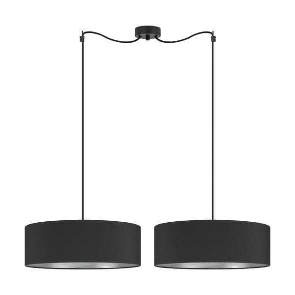 Černé dvouramenné závěsné svítidlo s detailem ve stříbrné barvě Sotto Luce Tres XL, ⌀ 45 cm