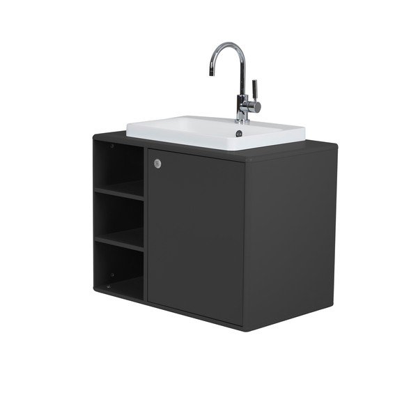 Tmavě šedá skříňka s umyvadlem bez baterie 80x62 cm Color Bath - Tom Tailor for Tenzo-image-1