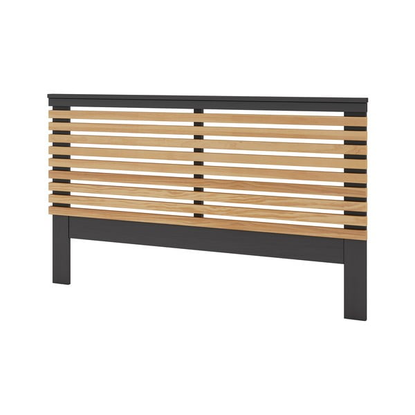 Černé/přírodní čelo postele z borovicového dřeva 163x100 cm Lavis – Marckeric-image-3