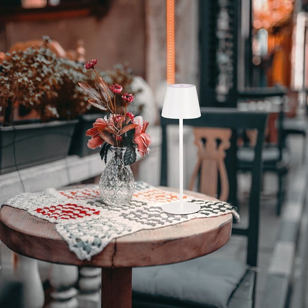 Bílá LED stolní lampa s kovovým stínidlem (výška 36,5 cm) Viletto – Fischer & Honsel-image-2