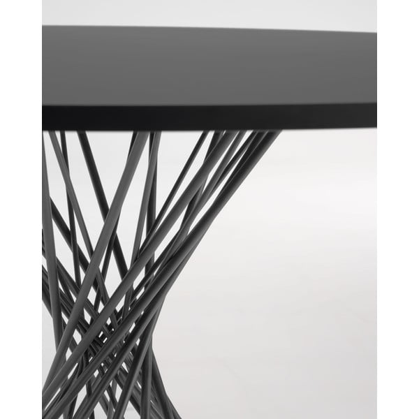 Černý kulatý jídelní stůl s černou deskou ø 120 cm Niut – Kave Home-image-2