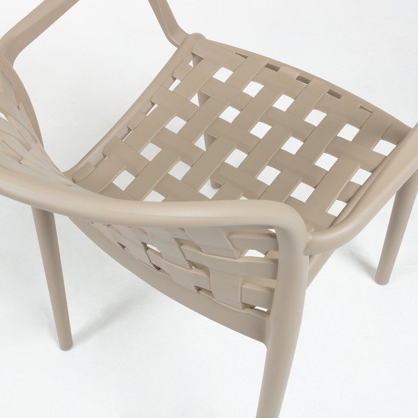 Béžové zahradní křeslo s ocelovými nohami Kave Home Onha-image-4