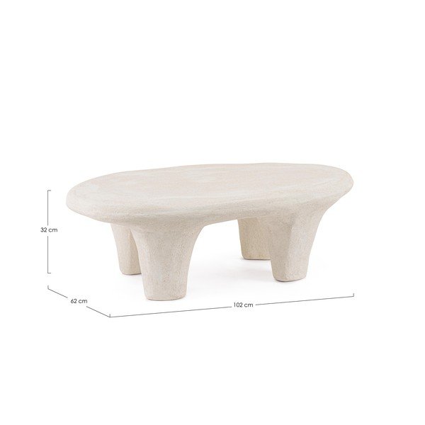 Krémový konferenční stolek z polyresinu 62x102 cm Albin – Bizzotto-image-3