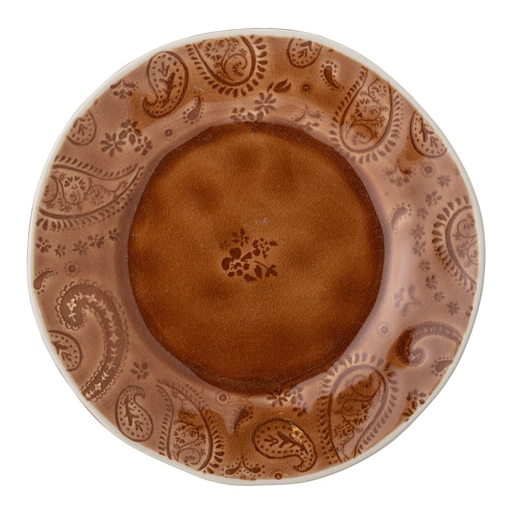 Červenohnědý dezertní talíř z kameniny Bloomingville Rani, ø 20 cm