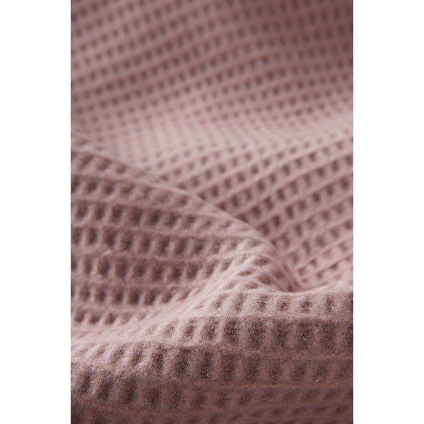 Růžová deka s příměsí bavlny 140x180 cm Basics Waffle – Euromant-image-2