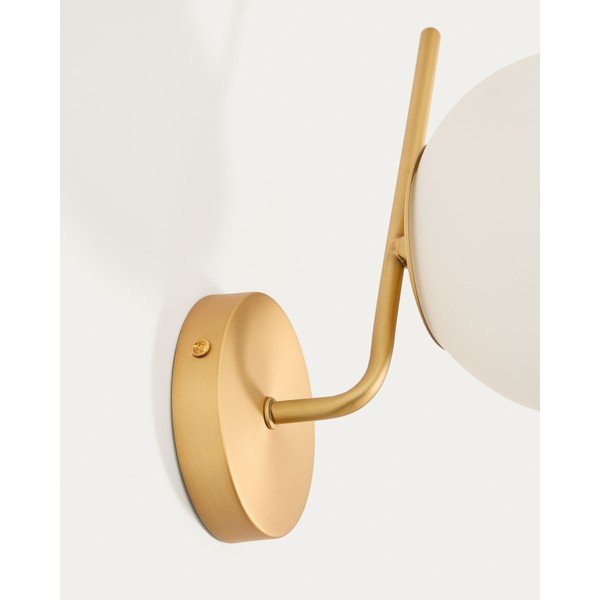 Bílé/ve zlaté barvě kovové nástěnné svítidlo ø 15 cm Brisia – Kave Home-image-3