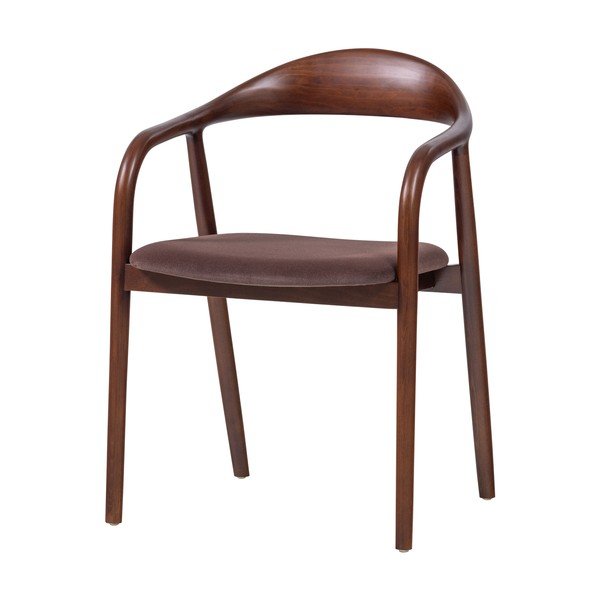 Hnědá jídelní židle s područkami z bukového dřeva Bran – WOOOD