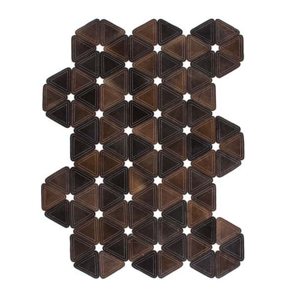 Kožený koberec Brown Revolution, 116x174 cm