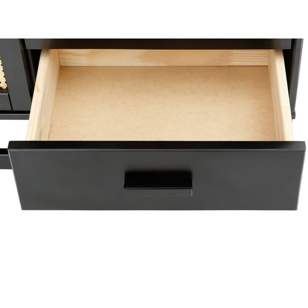 Černá komoda z borovicového dřeva s ratanovými dvířky Støraa Jolene, šířka 90 cm-image-4