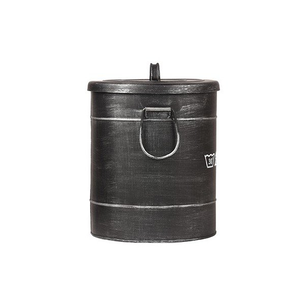 Černý kovový koš na špinavé prádlo LABEL51, ⌀ 26 cm-image-2