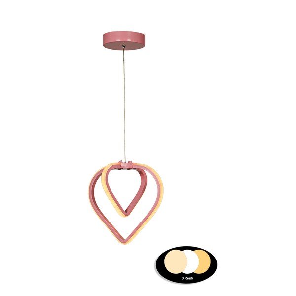 Růžové kovové LED závěsné svítidlo ø 22 cm Sevinc – Squid Lighting-image-2