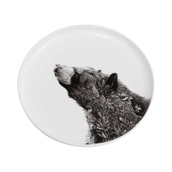 Dezertní talířek z kostního porcelánu Maxwell & Williams Marini Ferlazzo Black Bear, ⌀ 20 cm