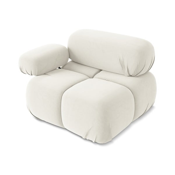 Bílý sametový modul pohovky (levý roh) Lokua – Makamii-image-3