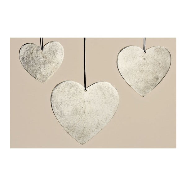 Sada 3 závěsných dekorací Hanger Heart