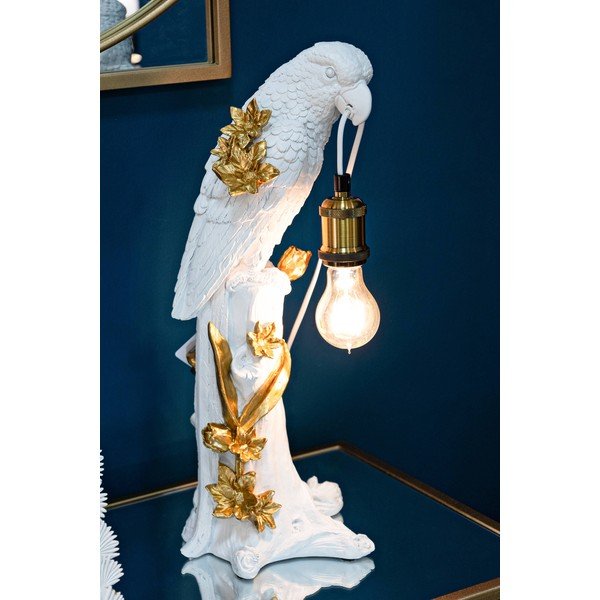 Stolní lampa v bílo-zlaté barvě (výška 50,5 cm) Parrot – Mauro Ferretti-image-1