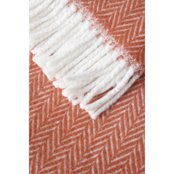 Pléd v barvě terakota s podílem bavlny Euromant Skyline, 140 x 180 cm-image-2