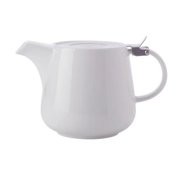 Bílá porcelánová čajová konvice se sítkem Maxwell & Williams Basic, 1,2 l
