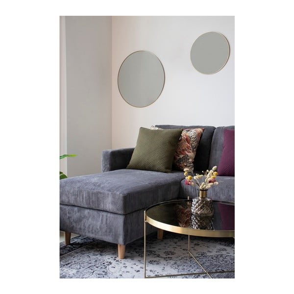 Kulaté nástěnné zrcadlo s rámem ve zlaté barvě House Nordic Jersey, ø 60 cm-image-3