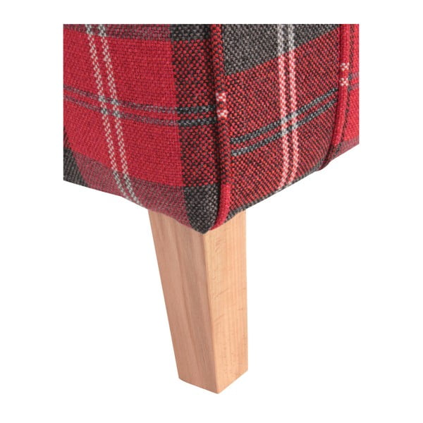 Červené kárované křeslo ušák Max Winzer Lorris Vintage-image-4