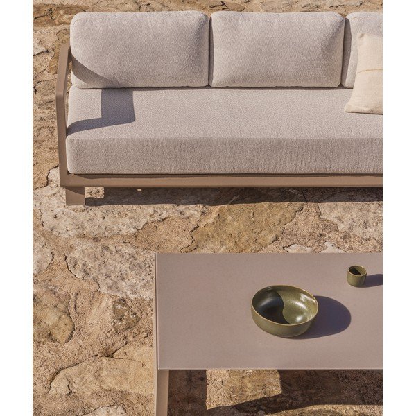 Béžový/taupe hliníkový zahradní lounge set pro 3 osoby Nerano – Kave Home-image-4