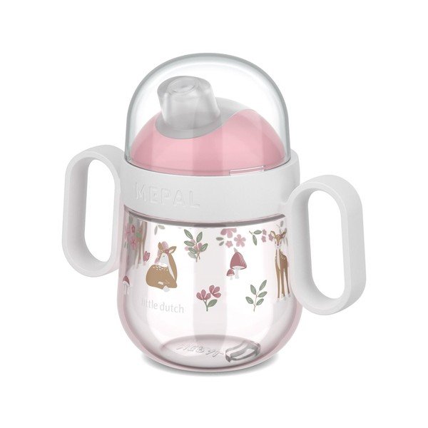 Světle růžový plastový dětský hrnek 200 ml Fairy Garden – Mepal