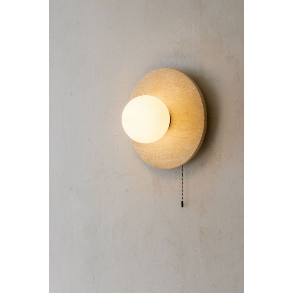 Béžové kamenné nástěnné svítidlo ø 12 cm Hilde – Opviq lights-image-1