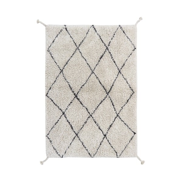 Krémový pratelný ručně tkaný bavlněný koberec 70x100 cm Mini Bereber – Lorena Canals