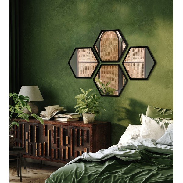 Nástěnná zrcadla v sadě 4 ks 35x40 cm Heksagon-image-1