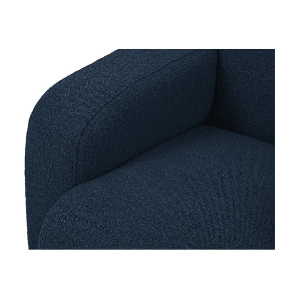 Tmavě modrá rohová pohovka z textilie bouclé (pravý roh) Molino – Micadoni Home-image-1