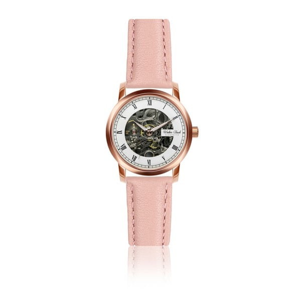 Dámské hodinky s růžovým páskem z pravé kůže Walter Bach Miria