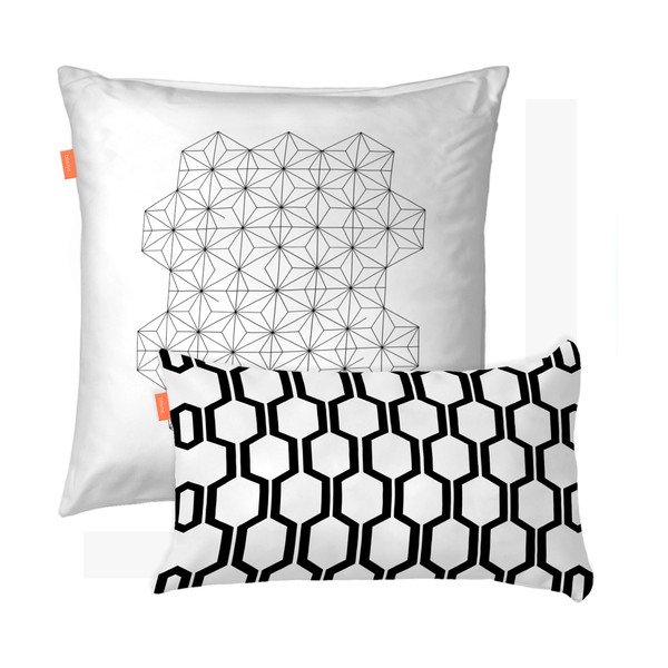 Sada 2 bavlněných povlaků na polštář Blanc Closer