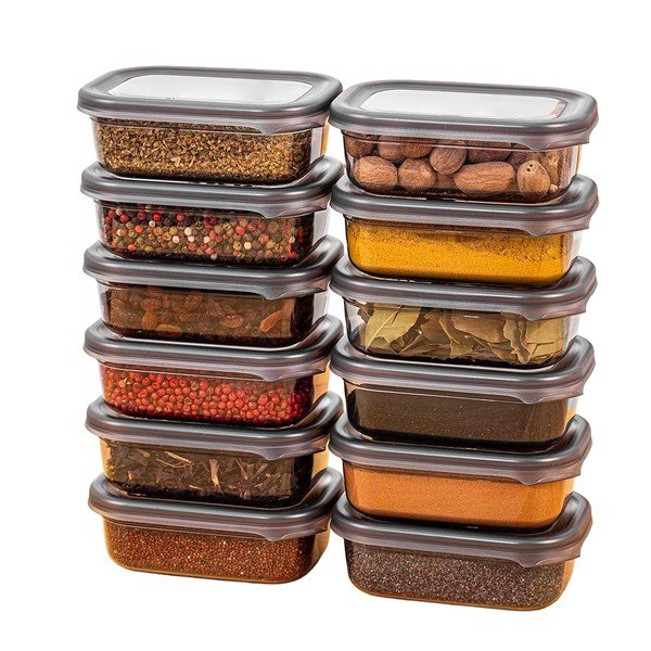 Plastové dózy v sadě 12 ks na potraviny Fresco – Hermia