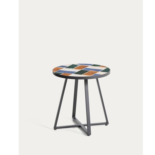 Kulatý zahradní stolek s keramickou deskou ø 45 cm Tella – Kave Home-image-4