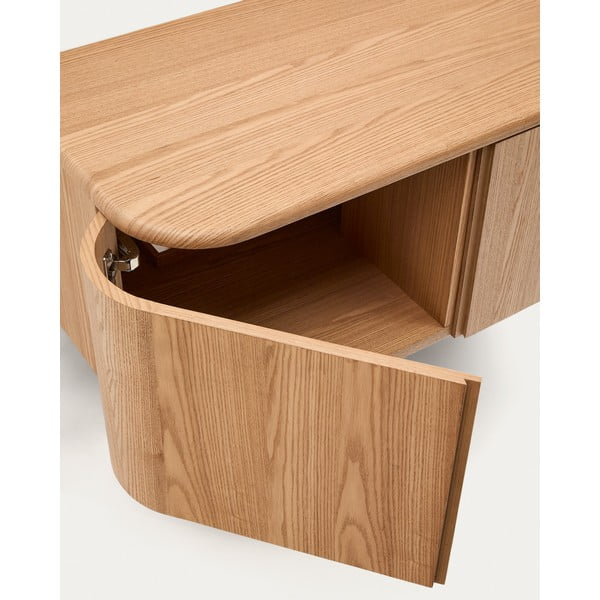 Závěsná skříňka pod umyvadlo v dekoru jasanu v přírodní barvě 90x35 cm Salaya – Kave Home-image-4