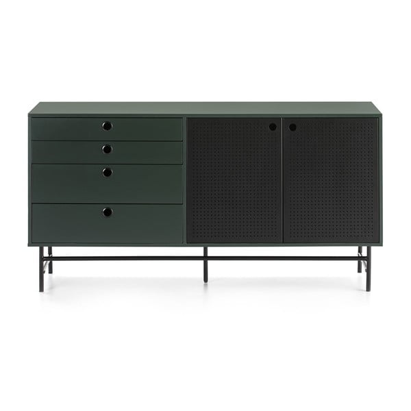 Černo-zelená komoda Teulat Punto, šířka 150 cm